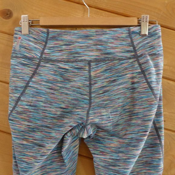 Zella Blue Live In Streamlined Mesh Inset Capri Gym Yoga Running Athlete Pants M - Picture 7 of 9